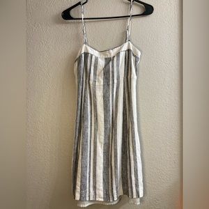 White and black striped mini dress